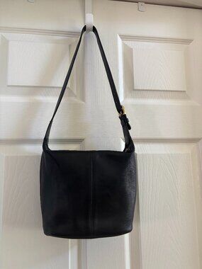 Vintage Coach 4148 Black Leather Bucket Bag